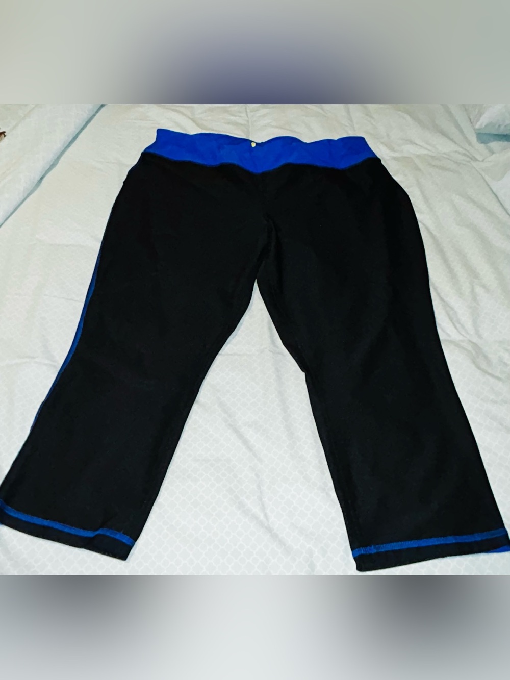 Women’s Black and Blue Athletic Capris